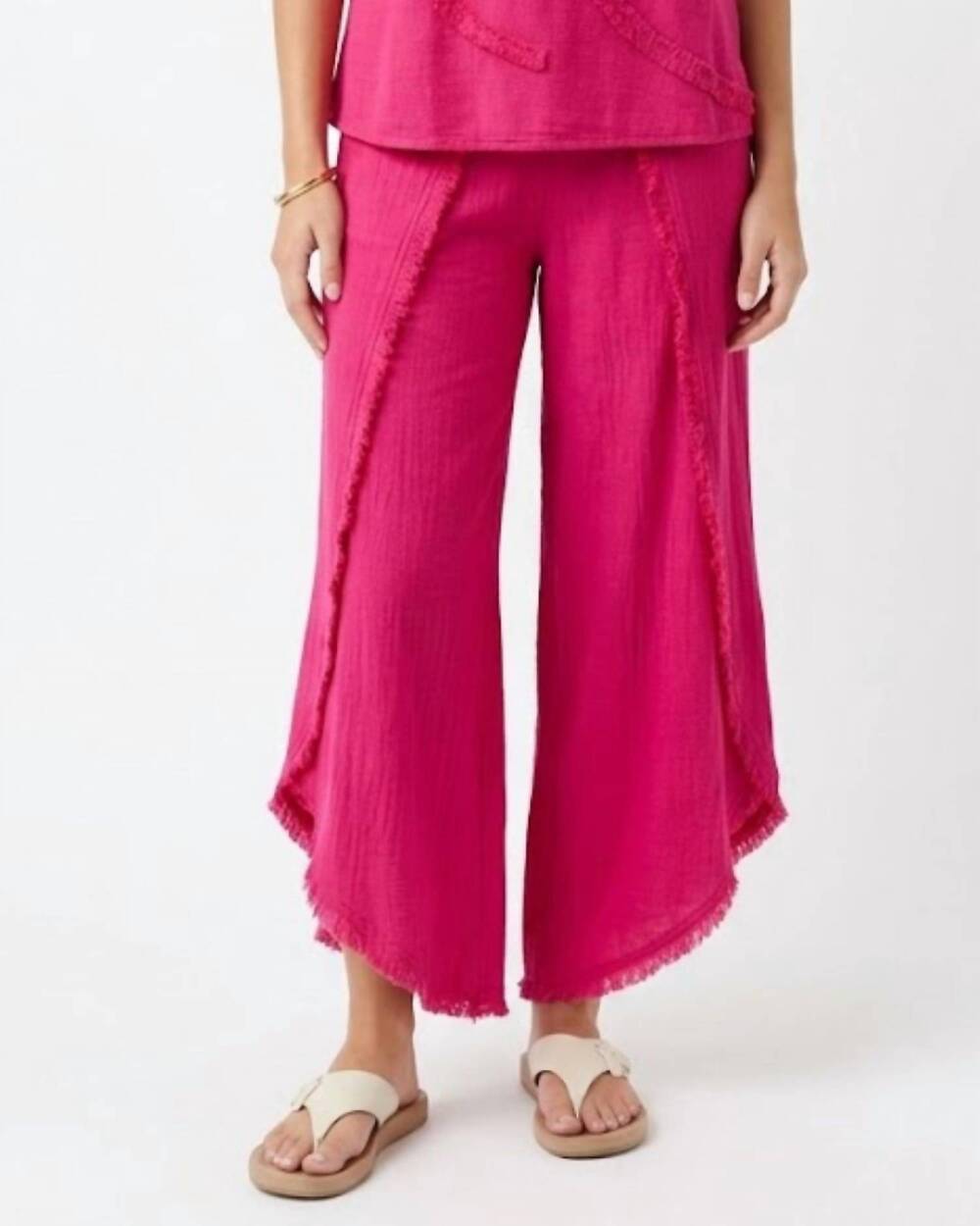 NEW DUNES caminero fringe pant in hot pink